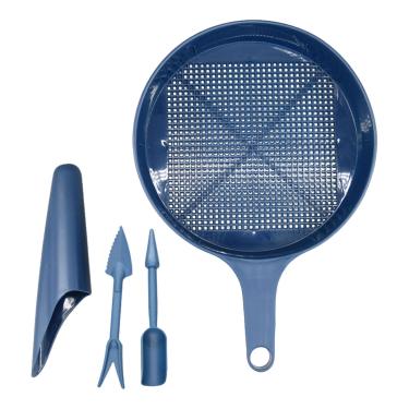 Imagem de Fenteer 4pcs jardinagem solo peneira plantador ferramenta agricultura portátil peneira peneirando 3mm pequenas ferramentas de jardinagem acessórios de, Azul Escuro