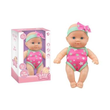 Imagem de Boneca Reborn Realista De Silicone Mini, Bebê Recém-Nascido Sorridente