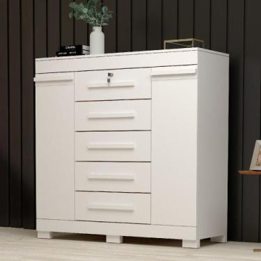 Imagem de Cômoda Sapateira 2 Portas 5 Gavetas Diana Prime com Pés e Chave ACP Mó