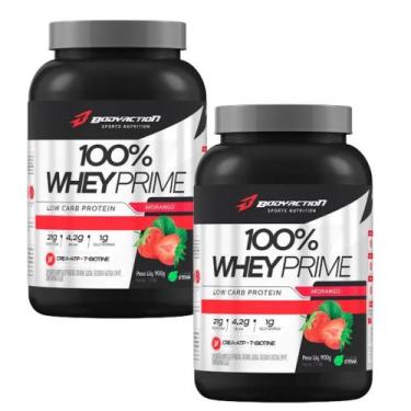 Imagem de Whey Concentrado 100% Whey Prime 1,8kg - Bodyaction, Morango