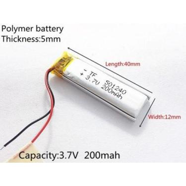 Imagem de Bateria 3,7v 200 Mah Pequena Gps Mp3 Mp4 Caneta Gravador Som - bgb