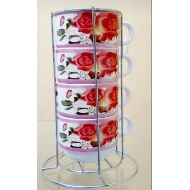 Imagem de JOGO DE Canecas personalizadas Rosas - vitrine rosa