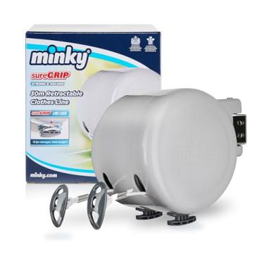 Imagem de Minky Homecare Varal retrátil para ambientes externos, 2 x 122 m, cinza