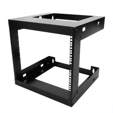 Imagem de Rack de equipamentos de montagem de parede com moldura aberta de 48 cm, rosqueado 4U 6U 8U 9U 12U 15U da Raising Electronics, Black-9U, 9U
