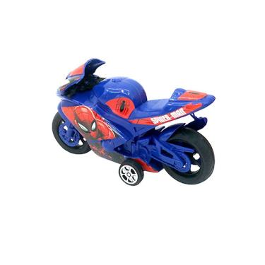 Imagem de Brinquedo P/Criança Moto Motocicleta À Fricção Homem Aranha
