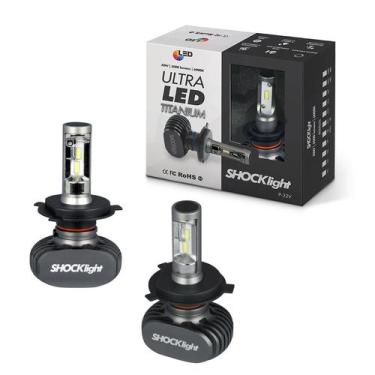 Imagem de Lâmpada UltraLed Titanium H4 Farol Simp Alto Saveiro G4 /14 - SHOCKLIG