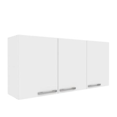 Imagem de Armário Multiuso Aéreo 3 Portas Essencial Branco - DiretoSim