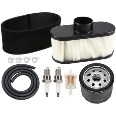 Imagem de FR691V Kit de troca de óleo FR730V Kit de ajuste de filtro de ar com pré-limpador de vela de ignição adequado para Kawasaki FR651V FR691V FR730V FS691V cortador de grama de motor para John Deere X300