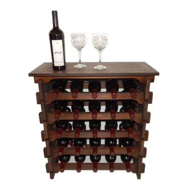 Imagem de Adega Vinho Madeira 25 Garrafas Tipo Mesinha Imbuia C05
