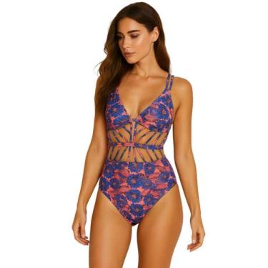 Imagem de Maiô Feminino de Tiras Super Fashion, Com Bojo Estampado - Penelope Jo