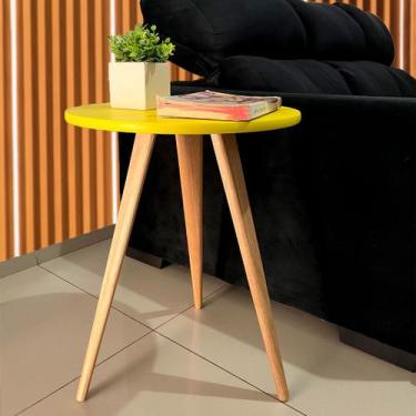 Imagem de Mesinha Apoio Canto e Centro Redonda Lateral Decorativa Diversas Cores