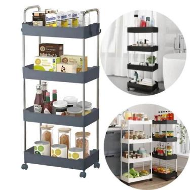 Imagem de Prateleira Carrinho Auxiliar Organizador Cozinha Banheiro Multiuso 4 a