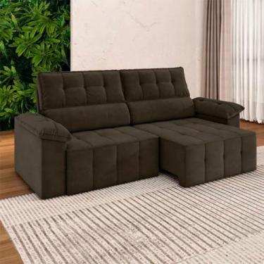 Imagem de Sofá Retrátil e Reclinável 220 cm Santorini Besthouse, SLIM MARROM