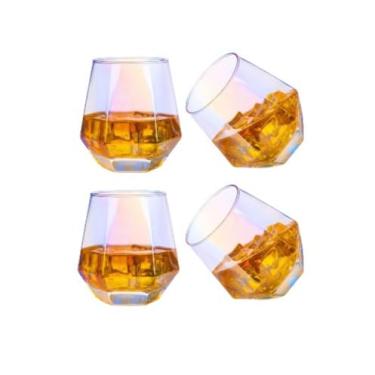 Imagem de Conjunto de 4 copos de uísque à moda antiga de cristal, copos de 325 ml, ótimos para Bourbon, uísque, vodka e conhaque - Presente ideal para homens e mulheres (4 conjuntos)