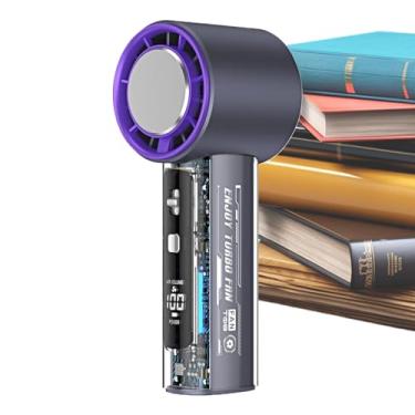 Imagem de Ventilador De Mão - Ventilador Portátil Refrescante,Ecrã LED 100 Velocidades Operado A Bateria Para Caminhadas Acampamento Férias Praia Exterior Piquenique