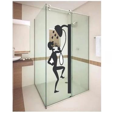 Imagem de Adesivo De Decoração Parede Box Banheiro Cantando Chuveiro