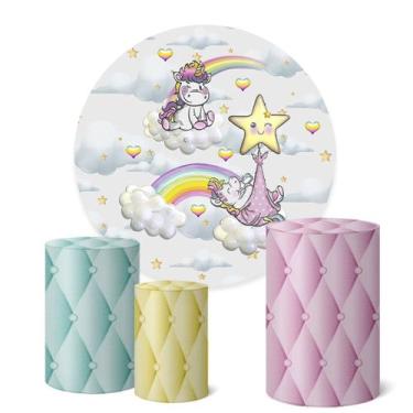 Imagem de Trio Capas Cilindro + Painel 1,50m Unicórnio - Fadrix, K1UNI007