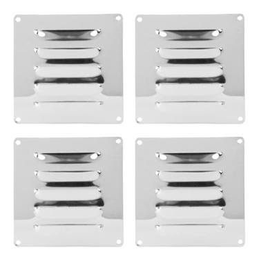 Imagem de Haofy 4pcs de Cabine de Barcos Tampa Grade de Loucura Com Malha para Navios Yatch Redonda Tampa do Painel de Ventilação de Ar 316 Aço Inoxidável 120x120mm Polimento de Espelho de