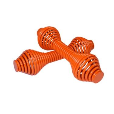 Imagem de Aymzbd Conjunto de halteres de aço com mola, 2 peças, pesos de mão, pesos de fitness para fortalecimento corporal completo, mulheres entusiastas, Laranja Vermelho