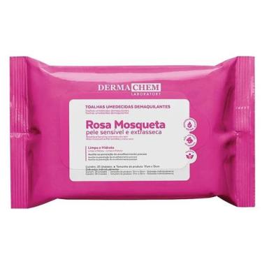 Imagem de Toalhas Umedecidas Demaquilante Dermachem de Rosa Mosqueta com 25 Unid
