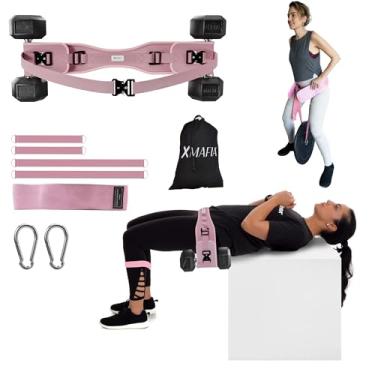 Imagem de Kit de cinto de impulso de quadril de qualidade premium – Design resistente ajustável 7 em 1 com aderência antiderrapante e acolchoamento extra – Cinto de mergulho ponderado para agachamentos,