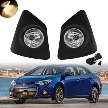 Imagem de AutoJoy Club Faróis de neblina compatíveis com Toyota Corolla S SE EUA 2014 2015 2016 com lentes transparentes lâmpadas diurnas substituição incluídas kit de chicote de fios pares de interruptores