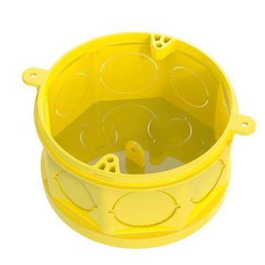 Imagem de Caixa octagonal 3x3 amarela embutir tramontina
