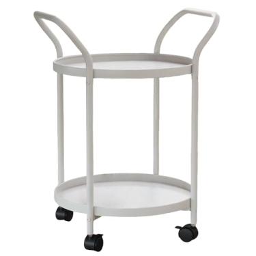 Imagem de 1 peça de mesa central para apartamento de 2 níveis, mesas de centro com prateleira de armazenamento design moderno, mesa lateral redonda, móveis de quarto (tamanho: 41 cm P x 41 cm L x 60 cm A (40,9