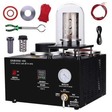 Imagem de Máquina de fundição a vácuo sem bolhas para joias – Possui cilindro de fundição de grande capacidade, tampa de vidro à prova d'água e ajuste preciso de pressão via display digital para resultados