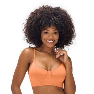 Imagem de Sutiã Top Alça Fina Regulável com Bojo Removível sem Costura Cenoura Z