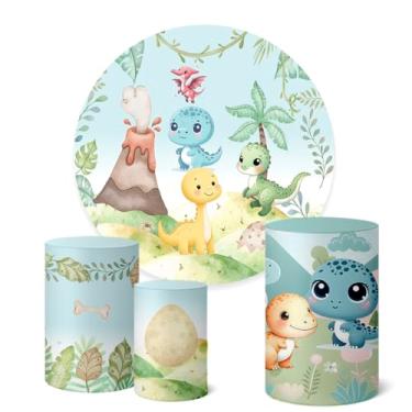 Imagem de Trio Capas Cilindro + Painel Redondo 1,50m Dinossauros (Dinossauros K1DNS014)