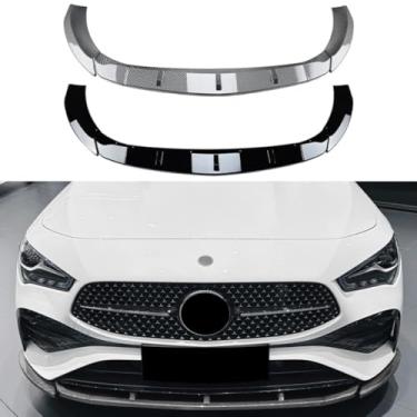 Imagem de Protetor de para-choque dianteiro spoiler difusor protetor labial acessórios para carro compatíveis com CLA-Class C118 X118 2023+ kit de carroceria (preto brilhante)