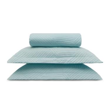 Imagem de Kit Colcha com Porta Travesseiros Linenn Queen - Appel Azul Ártico