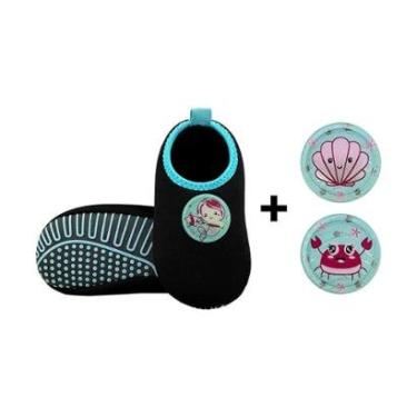 Imagem de Sapatilha Infantil Antiderrapante Etiquetas Trocáveis Menina Sereia Magicc Kids S_118-Feminino