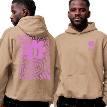 Imagem de Moletom Canguru Com Capuz‎ Urban Pink Flower Street Abstract-Unissex