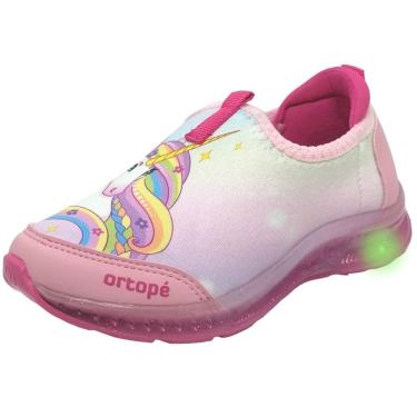 Imagem de Tenis Infantil Menina Slip On Luz Unicórnio Ortope Dna Light