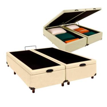 Imagem de Cama Box Bau Queen Blindado Nature Begetiza 158x198