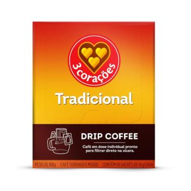 Imagem de 3 Corações Café Drip Coffee Tradicional - contém 10 unidades
