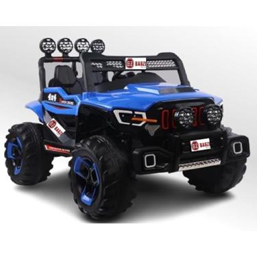 Imagem de Carro Elétrico Jipe Elétrico Infantil 2 lugares 12V 4 Motores Azul com Sons e Luzes BARZI MOTORS