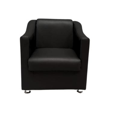 Imagem de Poltrona Decorativa Sofia Para Recepção Salão Consultório Corino Bege