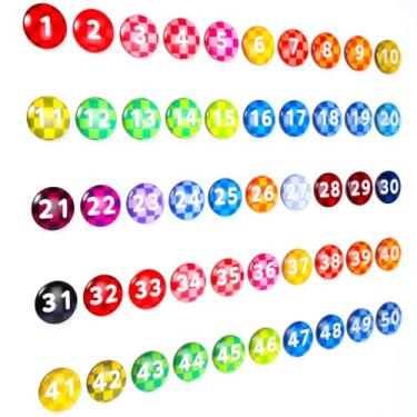 Imagem de Tellegloww 1-50 Números Magnéticos Números Grandes Ímãs de Vidro para Quadro Branco Tabuleiros Apagados a Seco Sala de Aula Número Redondo Ímãs de Geladeira para Quadro Branco Casa Escola Escritório