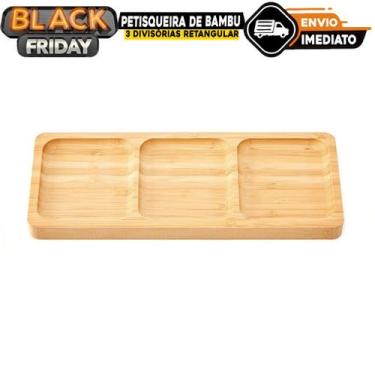 Imagem de Petisqueira 3 Divisórias Retangular - Bambu - NoBrand