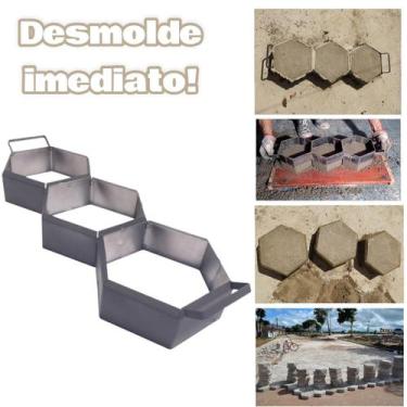 Imagem de Forma De Aço Produzir Bloquete Sextavado - Desforma No Local 20x8cm - 