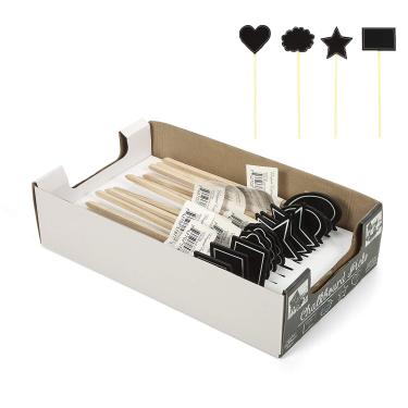 Imagem de Conjunto Hosley de 12 palhetas florais de quadro negro 9,7 polegadas presente ideal para festas de casamento arranjos florais e centros de mesa escola ou professor exibe jardins e vasos plantas (PPOO) O6