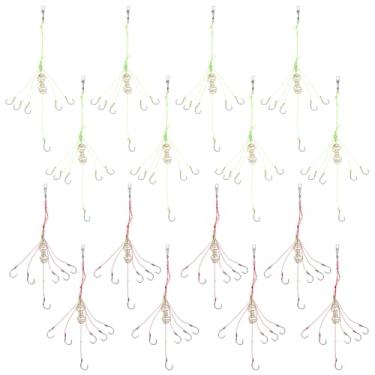 Imagem de WEBEEDY 16 conjuntos de 8 tamanhos, kit de anzóis de pesca, armadilha de iscas de pesca de carpa 6#-13# com alimentador de mola, ganchos de carpa de peixe, equipamento de pesca, presente para pais