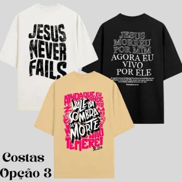 Imagem de Kit 3 Camisetas Oversized Estampas Variadas Unissex Streetwear Skate U
