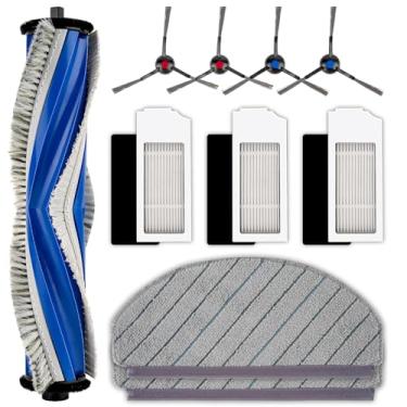 Imagem de (Pacote com 10) peças de substituição N20 Plus compatíveis com ECOVACS DEEBOT N20 plus/ N20 Pro Plus Robot Aspirador de pó, kit de acessórios, 1 escova de rolo, 4 escovas laterais, 3 filtros HEPA, 2