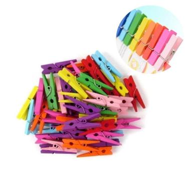 Imagem de Mini Pregador Prendedor Madeira Coloridos 2,5Cm 30 Unidades