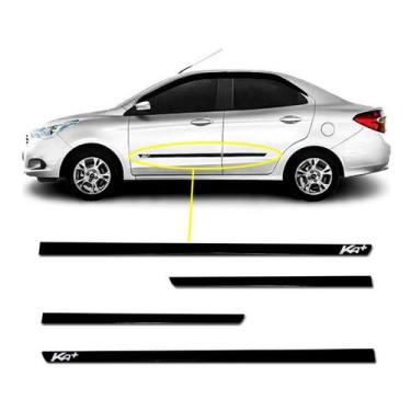 Imagem de Kit Friso Lateral Personalizado Modelo Slim Cor Preto Ka+ Sedan 2015/2
