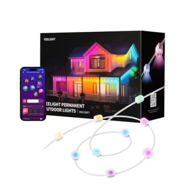Imagem de YEELIGHT Cordão de luz permanente inteligente para ambientes externos, 30 m, efeito de iluminação + 20, LED RGB, sincronização de música, controle de aplicativo para DIY, IP67 à prova d'água